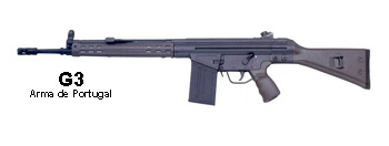 Armas G3 e Kalashnikov
